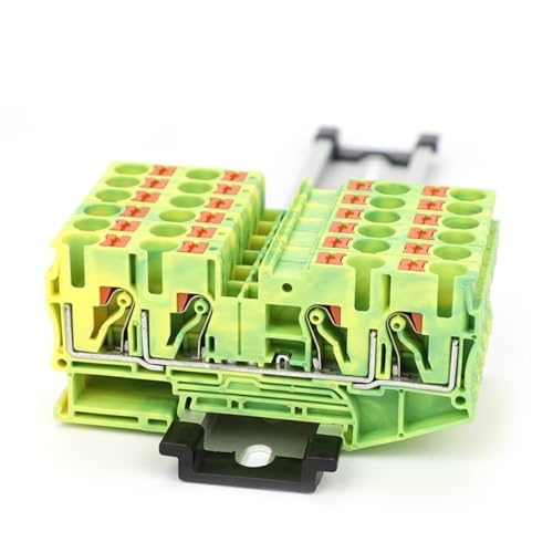 Carril Din 6mm con bloque de terminales PT6-QU-PE verde y amarillo