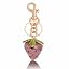 Luxury Gold Keyring- Sparkle Pink Strawberry
