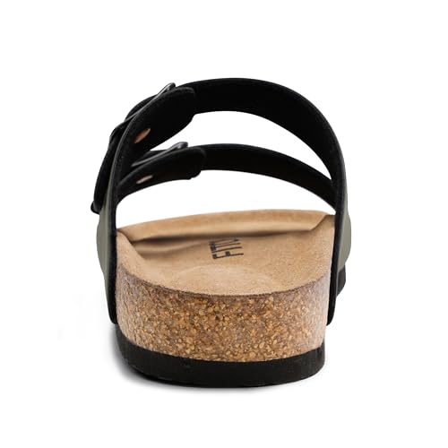 Image of FITORY Mens Sandals, Arch Support Slides with Adjustable Buckle Straps and Cork Footbed Size 7-14.5