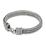 NOVICA .925 Sterling Silver Men's Woven Chain Bracelet, 8.5