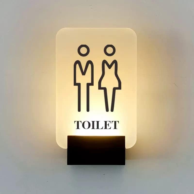 Letreros iluminados para baños, letreros iluminados para puertas de baños, letreros personalizados iluminados para lugares públicos, iluminación acrílica moderna para baños para hombres y mujeres pa