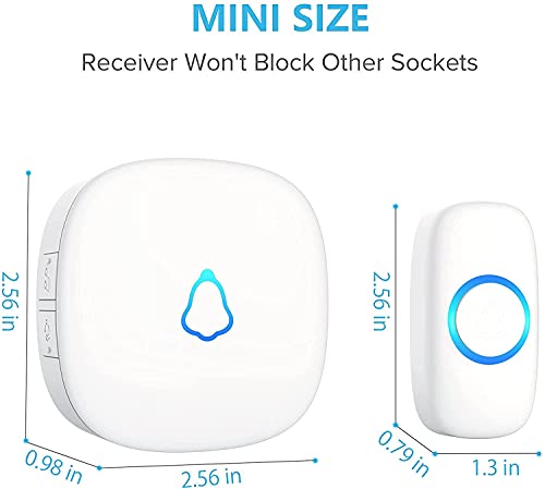 SECRUI Wireless Doorbell, Waterproof Door Bell Ringer Wireless 1000ft Range, 2 Remote Buttons Different Tones, 58 Chimes 5 Volume Levels LED Flash, Door Bells & Chimes for Home/Classroom/Office by SECRUI - Image 2