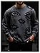 WDIRARA Men's Big and Tall Sweaters Goth Punk Eye Print Long Sleeve Sweater Pullover Knit Tops Dark Grey 3X-Large Plus