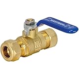 Eastman 1/2 Inch Compression Heavy Duty Full Port Ball Valve, Brass Plumbing Fitting, 20096LF