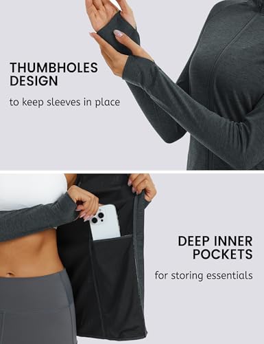 MAGCOMSEN Women's UPF 50+ Athletic Jackets Full Zip Lightweight Workout Jacket SPF Sun Protection Shirts Hiking Running4