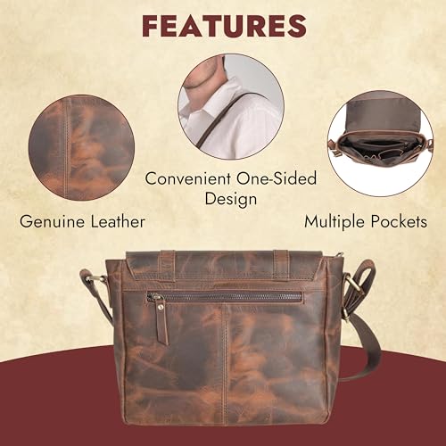 Image of Genuine Leather Sling Bag for Men, Stylish and Spacious Side Bag for Men, Crossbody Bag for Men Daily Use