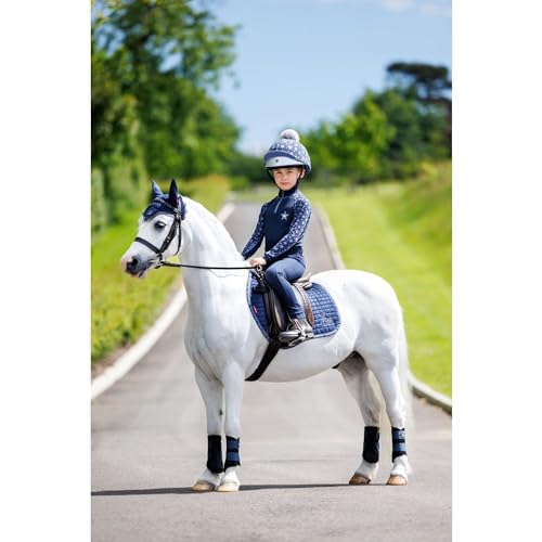 LeMieux Unisex Mini Pompom Hat Silk - Breathable Headwear with 4 Way Stretch Fabric - Snug & Secure Fit - Equestrian Headgear - Star Design - One Size2