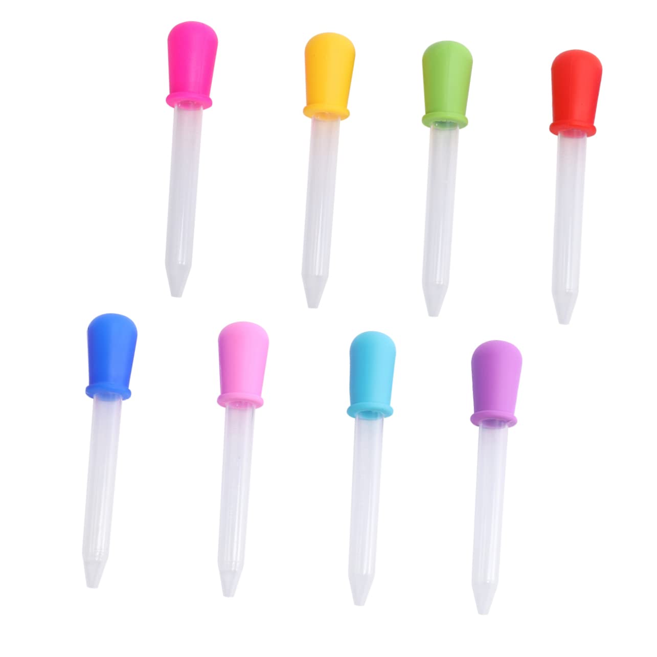 ibasenice 16pcs Silicone Pill Feeder Droppers to Use for Non- for Liquid Feeding Yellow Green Rose-red