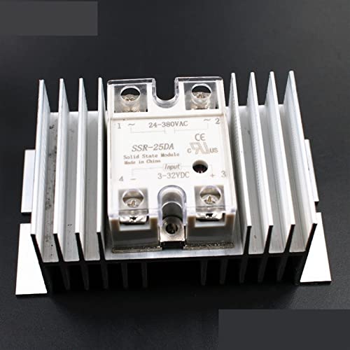 Relais à Semi-conducteurs SSR-25DA 25A avec Radiateur Aluminium Combiné