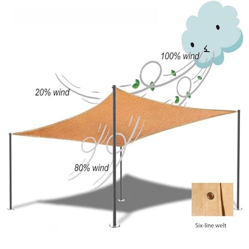 Toldo rectangular beige de 10x10 m para exteriores con ojales de fijación 5