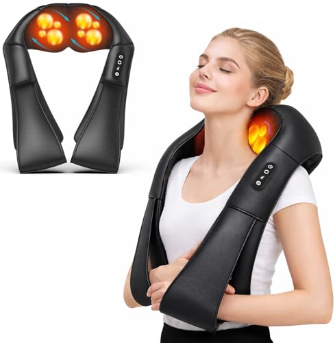 Image of Enem Back Massager for Pain Relief, Back Massager with Compression, With 1 Year Warranty from enem, Wireless Portable Shiatsu Massage Machine, Electric Deep Tissue 4D Kneading Massage for Pain Relief and Muscle Relax