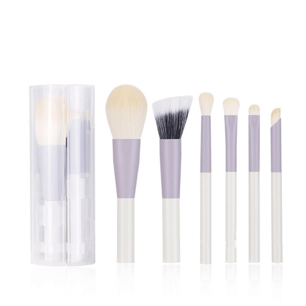 Set Completo di 6 Mini pennelli da Trucco Portatili, Set Completo di pennelli per ombretto, Mini da Viaggio (6 Pezzi OneColor)
