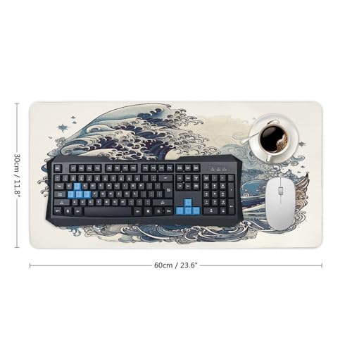 Blue Wave Style Desk Pad Large Mouse Pad 30x60 cm miniatura 2
