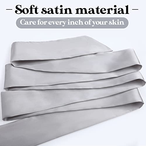 Sintege 4 Pcs Satin Robe Belt Replacement Bathrobe Waist Belt Long Sash for Wedding Dress Bridal Waist Special Occasion Accessories for Women Girls, 79 x 2 Inches, Black, White, Grey, Pink4