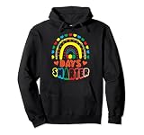 100 Days Smarter Rainbow Happy 100th Day of School Groovy Pullover Hoodie