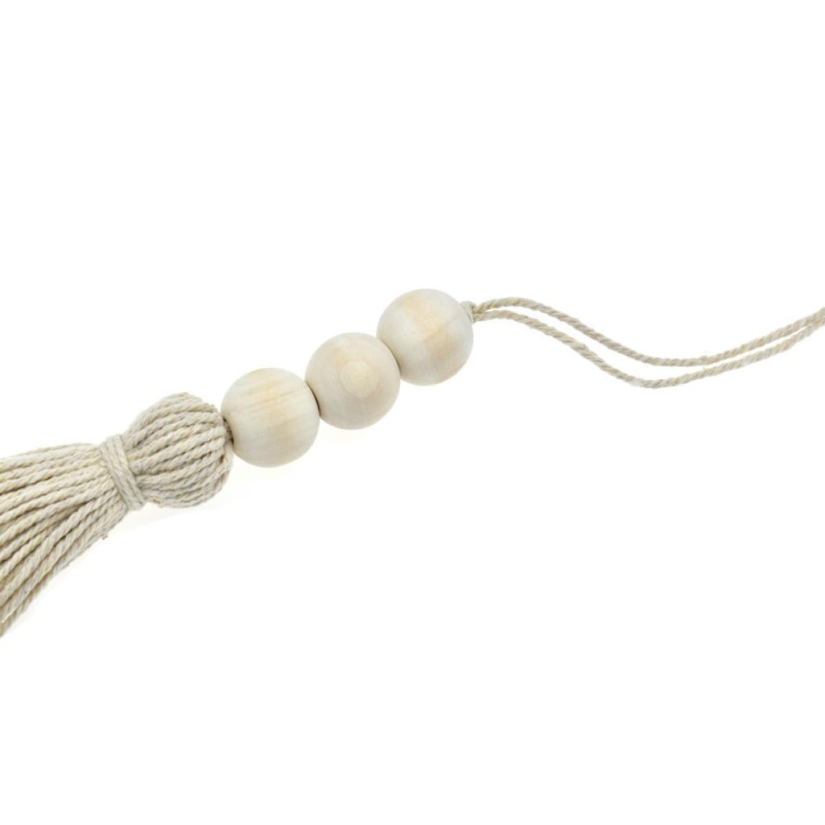 2pieza Borlas De Algodón Cuentas De Madera Para Colgar Decoración Borlas Hechas Mano Cuerda Natural Decoración Para Manija De Armario