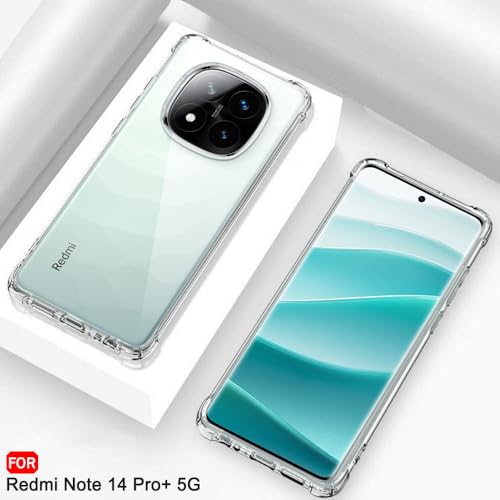 Image of TheGiftKart Crystal Clear Back Cover Case for Mi Redmi Note 14 Pro Plus 5G | Shockproof Soft TPU Case | Cushioned Edges for Ultimate Protection Back Cover Case (TPU, Transparent)