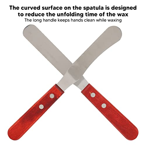 Wax Spatulas,ANGGREK Hair Removal Applicator Straight Body Waxing Applicator Sticks with Wooden Hand