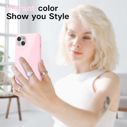 Svanove for iPhone 13/ iPhone 14 Case Silicone, Glossy Soft Rubber Gel Jelly Cute Protective Plastic Simple Plain Phone Case Cover for Women Girl, Slim Thin Flexible Shockproof TPU, Pink by Svanove - Used condition - Image 7