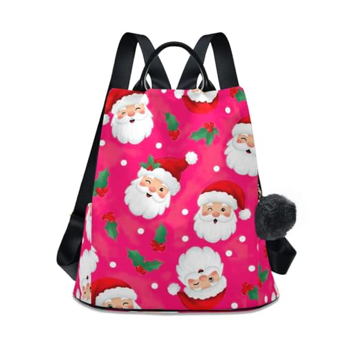 Sac à dos de Noël Père Noël antivol avec poches et pompons pour fêtes