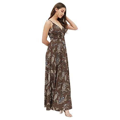 Image of Harpa Women's Rayon Modern Maxi Casual Dress (GR6387A- Olive Small)