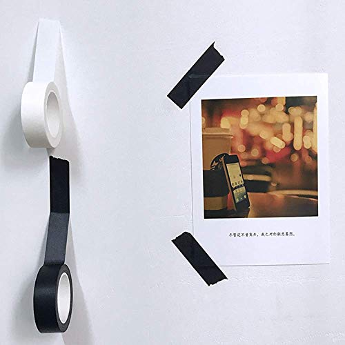 Dreamty Conjunto de 10 Rolos de Fita Washi, Cor Sólida, Branca, Preta, Fitas Decorativas, Fita Adesi