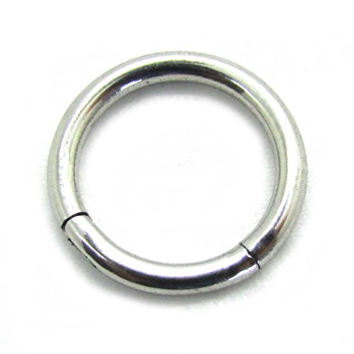 NewkeepsR 12G 14mm Large Gauge 316L Surgical Steel Septum Hinged Clicker Segment Orbital Conch Rings