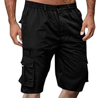 TOFOTL Pantalones Trekking Hombre Ropa de Verano Bermudas Cargo Lino Verano Pantalón Trabajo Hombre Elástica Drip Ropa Deportiva Senderismo Transpirable Bicicleta Pantalon 01-Negro XXL
