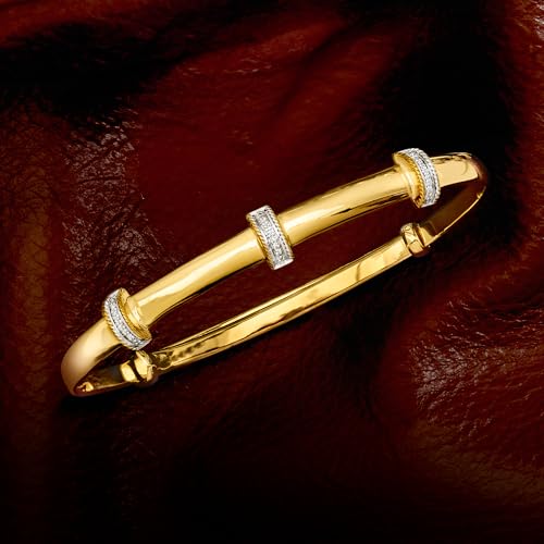 Ross-Simons Diamond Station Bangle Bracelet in 14kt Gold Over Sterling3