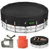 QH.HOME 550D 18 Ft Round Winter Pool Cover Tear Resistant Heavy Duty Fabric