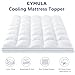 CYMULA Queen Mattress Topper, Extra Thick Pillow Top Mattress Topper, Firm Cooling Mattress Pad Cover with 8-21 Inch Elasticated Deep Pockets, Plush Down Alternative Fill Mattress Protector