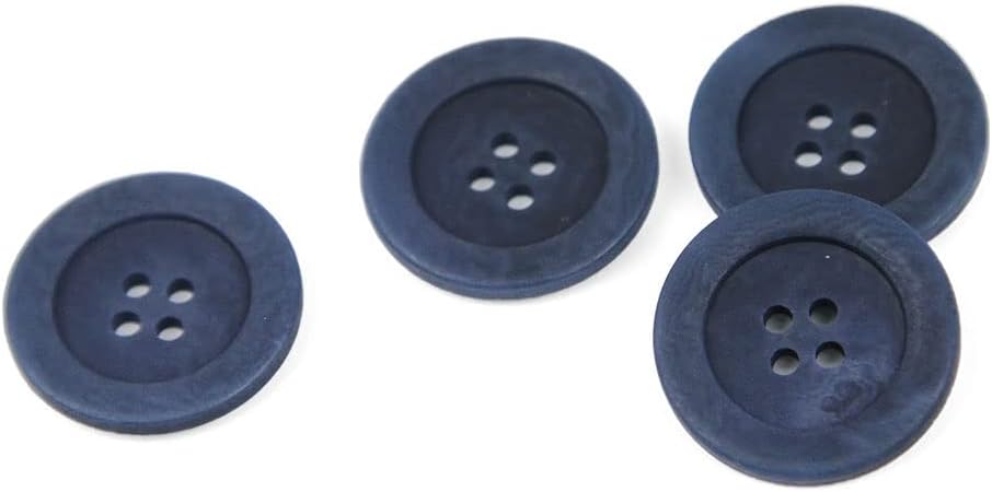 Set of 4 Chic Dark Blue Corozo Suit and Overcoat Buttons, 36 Line, Made in Italy