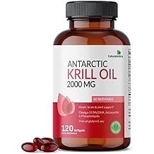 Futurebiotics Antarctic Krill Oil 2000mg with Astaxanthin, Omega-3s EPA, DHA and Phospholipids - 100% Pure Premium Krill Oil Heavy Metal Tested, Non GMO 120 Softgels