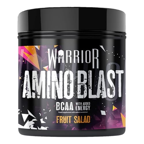Warrior Amino Blast BCAA-Pulver 270 g (Frucht-Mix) – Aminosäuren-Supplement mit Koffein, Taurin, Glutamin – zucker- & kohlenhydratfrei – Pre- & Intra-Workout Drink für Muskelaturaufbau & Energie