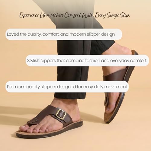Image of Poddar Slippers, Sandals & Chappals for Men | Synthetic Leather Comfortable Footwear | Daily Use, Casual, Party, Stylish, Durable, Waterproof, Soft Sole, Anti-Slip (30052 Slipper)