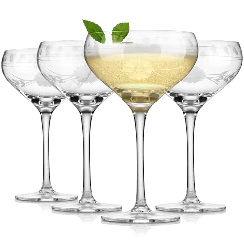 Royalrose Premium Delight 10.8 oz Coupe Glasses Set of 4 (Coupe Glasses)