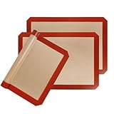 Kit 3x tapetes silicone com fibra culinário cozinha 40x30 para assar