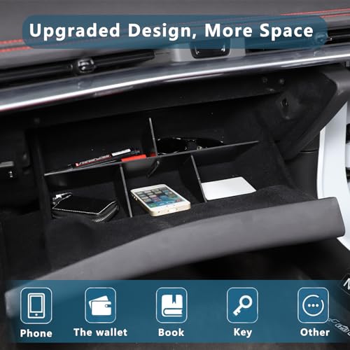 Organizador de guantera ABS negro miniatura 2