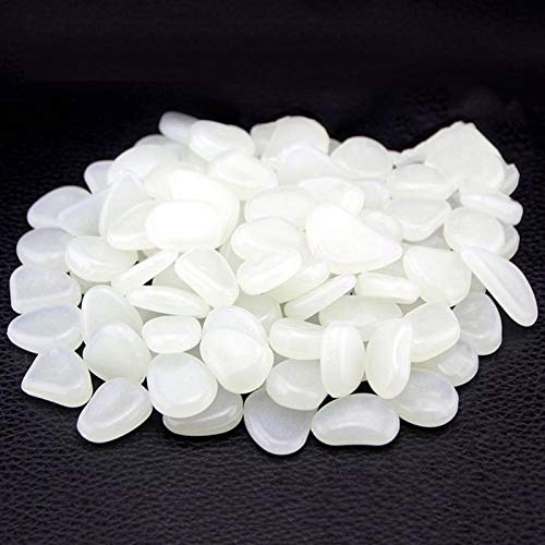 Aduci 100pcs/pack glow pebbles stones home fish tank garden decor…