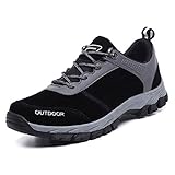  FZUU Unisex Wanderschuhe Trekking Schuhe Herren Damen Sport Outdoor Klettern Sneaker (48 EU / 290 mm, Black-Z)