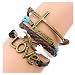 Axiba Women Girl New Useful Cute Nice Fashion Handmade Infinity Pearl PU Leather Charm Wrist Bracelet (Color A)