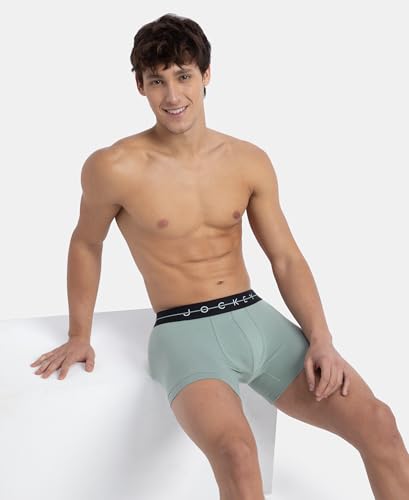 Image of Jockey NY16 Men's Super Combed Cotton Elastane Stretch Solid Trunk with Ultrasoft Waistband (Colors & Prints May Vary)