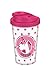 infinite by GEDA LABELS 15912 Unicorno Coffee to Go Bicchieri Circa 400 ML con Tappo a Vite, Plastica, Bianco/Rosa, 9 x 9 x 17 cm