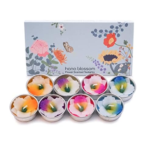 Mixed 8 handmade fairtrade scented orchid tealight candle in assorted colours gift set Cover