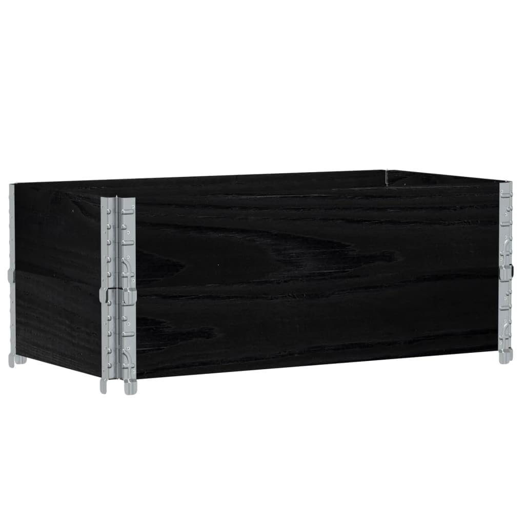Paretali per Pallet 2 pz Neri 100x50cm Legno Massello di Pino, Movimentazione di Materiali,Pianali di carico e Pallet, 14.4kg-4010283