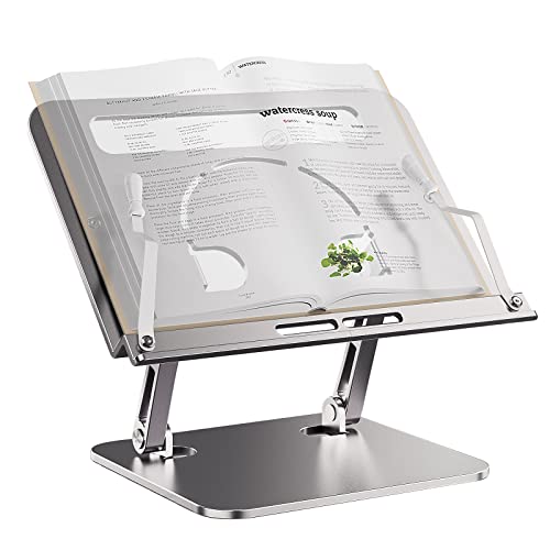 Buchständer, Höhen- und Winkelverstellbare Aluminium-Kochbuchhalterung...