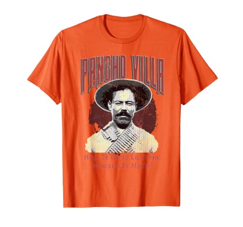 Mexican Revolution General Pancho Villa T-Shirt T-Shirt, Men, Orange, 3X-Large