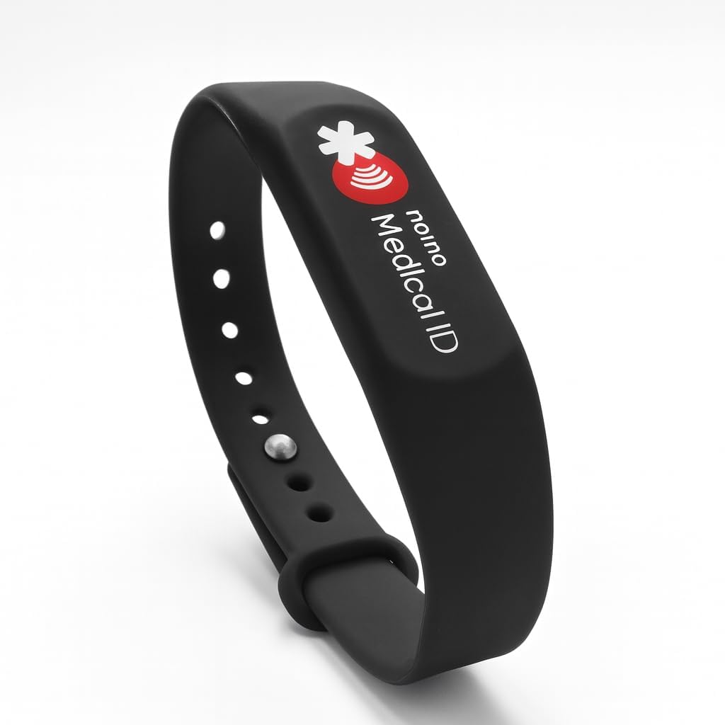 Medical ID Bracelet for Women & Men – NFC Enabled, Water-Resistant, Emergency Medical Info & Location Sharing When Scanned, Easily Update Profile, No Batteries or Subscription Required