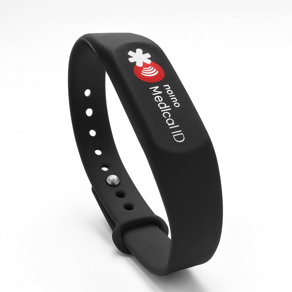 Medical ID Bracelet for Women & Men – NFC Enabled, Water-Resistant, Emergency Medical Info & Exact Location Sharing, Easily Update Profile, No Batteries or Subscription Required