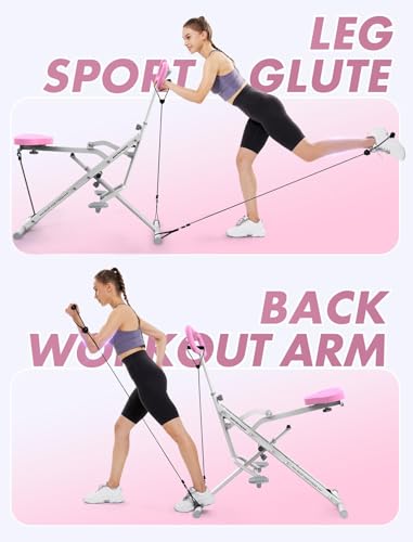 Image of Sportsroyals Squat Machine, Squat Assist Rower for Glutes and Thighs, Foldable Exercise Equipment w / Four Adjustable Resistance for Home, Full Body Workout Machine